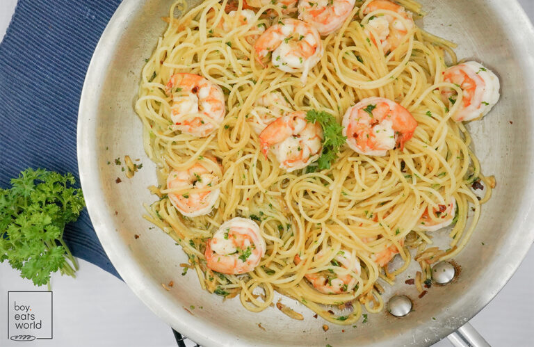 prawns spaghetti aglio olio